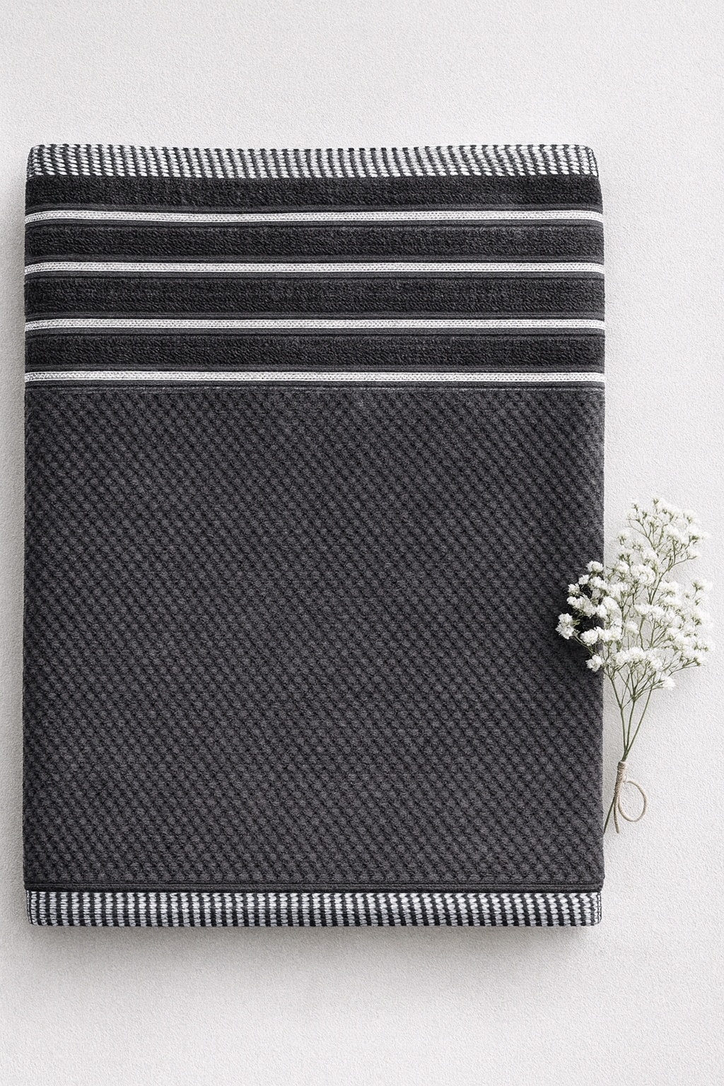 Charcoal Luxe Textured Bath Towel