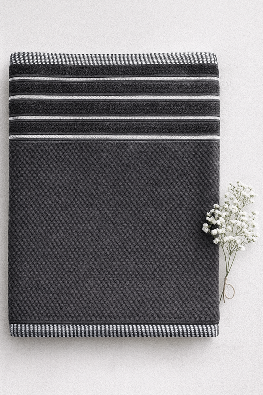 Charcoal Luxe Textured Bath Towel