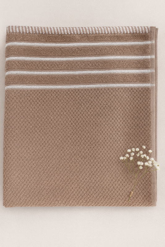 Warm Taupe Textured Bath Towel