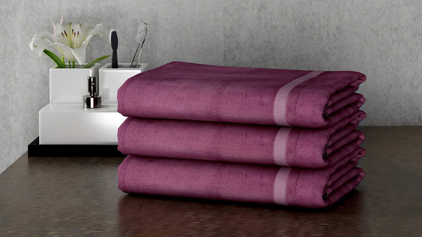 Ultra-Soft Cotton Bath Towel – Wine Purple