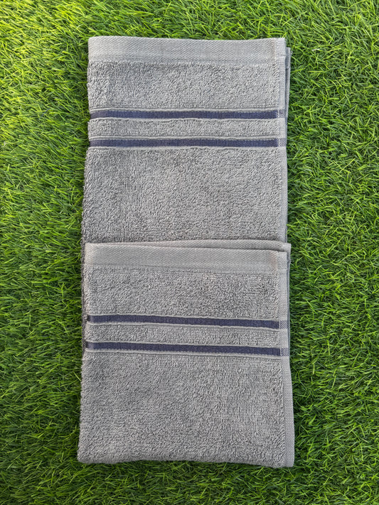 Grey with Blue Line Hand Towel