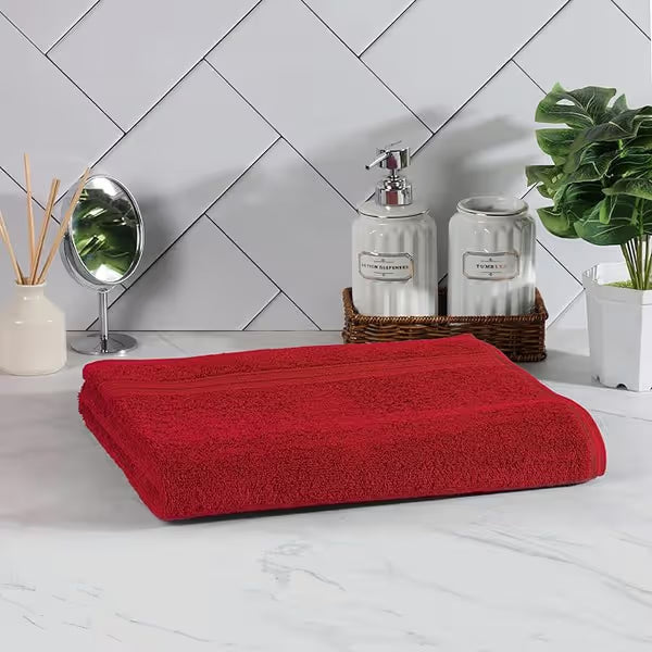Premium Luxury Bath Towel – Ruby Red