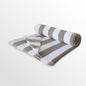 Premium Striped Pool & Beach Towel – Beige & White